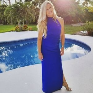 LAUREN by Ralph Lauren long royal blue dress